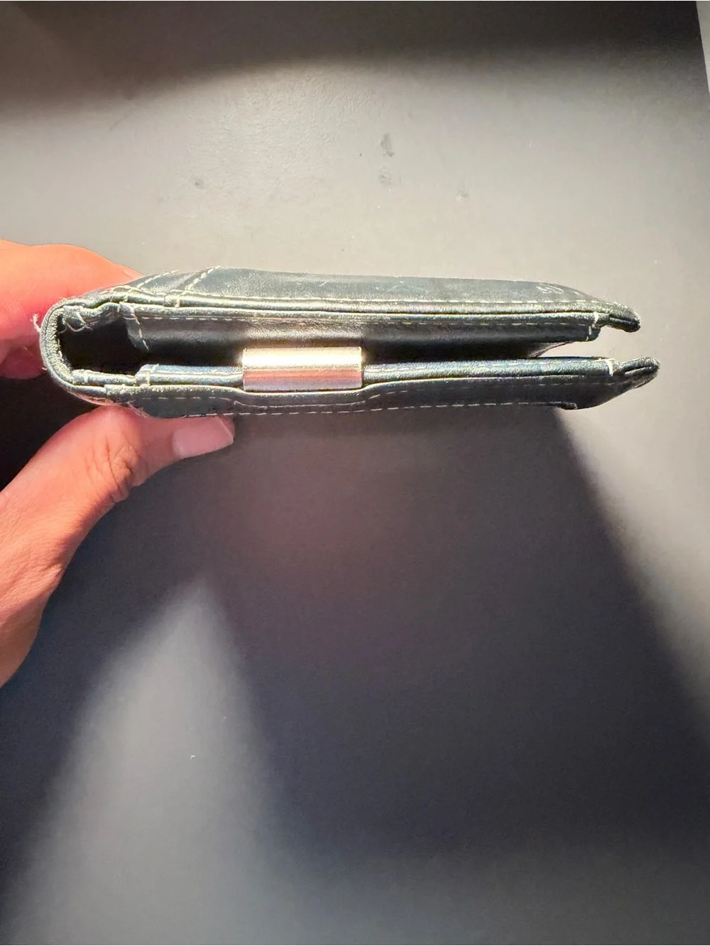 Classic Navy Leather Bifold Wallet